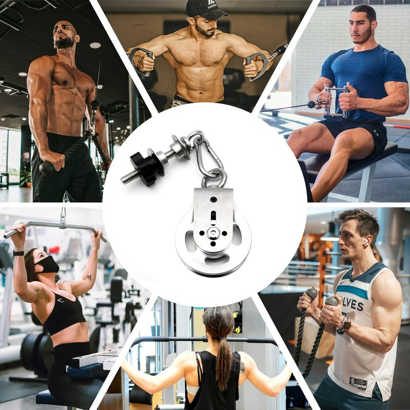 Vatemechie Height-Adjustable Cable Pulley System for Power Racks – Heavy-Duty Stainless Steel Swivel Pulleys, Tool-Free Installation, Fits 2x2 & 3x3 Racks (1/2" or 1" Holes), Silent & Wobble-Free​ - Image 2